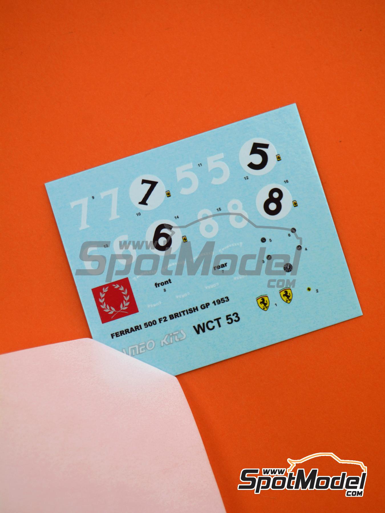 Tameo Kits DK-WCT053: Marking / livery 1/43 scale - Ferrari 500 F2